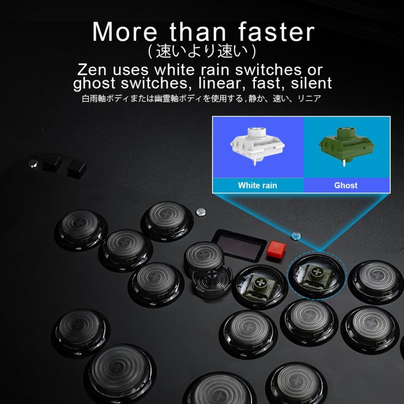 BitFunx Duelpad Leverless Controller Arcade Stick, All-Button Arcade Controller for PS4/PS3/PC/Switch/Steam, Arcade Fight Stick with SOCD/Custom RGB/Turbo/Hot-Swap/Low-Profile Switch (Duelpad Zen16) - Image 4